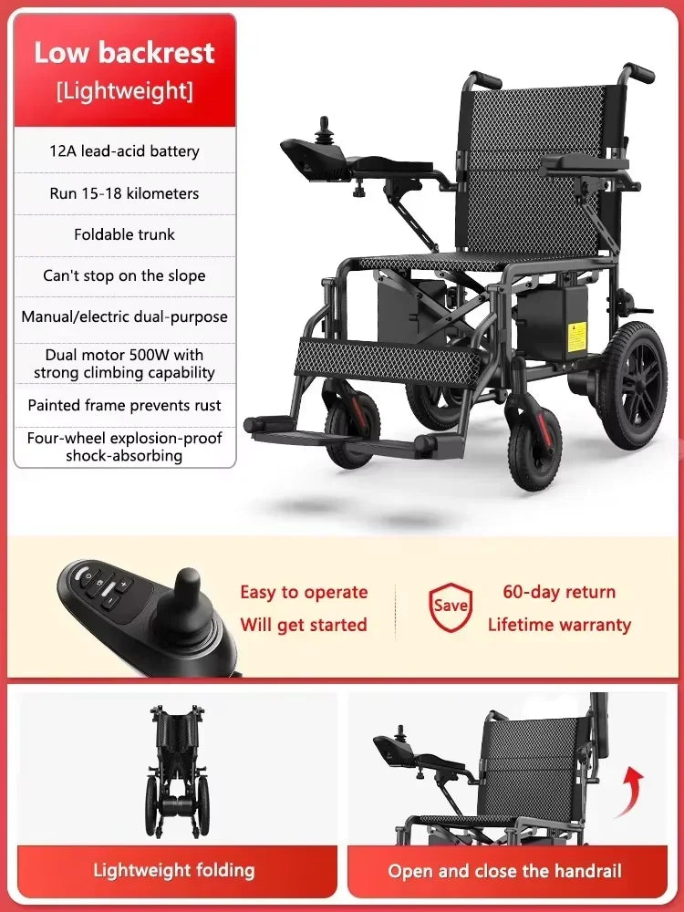 Electric wheelchair intelligent fully automatic folding four-wheel mobility scooter for the elderly for disabled people