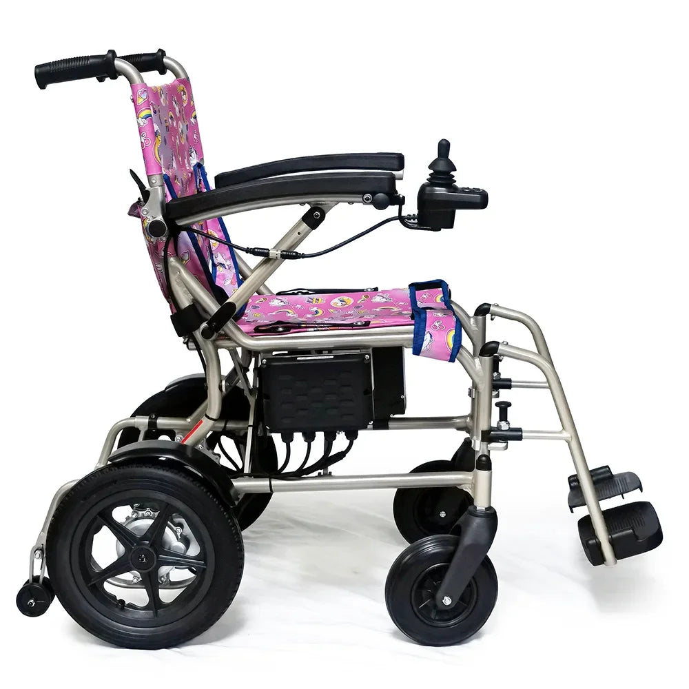 # Ultra Light Aluminum Alloy Folding Real Anti-tip Pediatric Power Electric Wheelchair For Special Needs Children Kids#