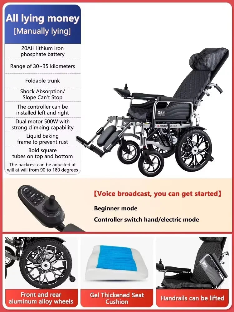 Electric wheelchair intelligent fully automatic folding four-wheel mobility scooter for the elderly for disabled people