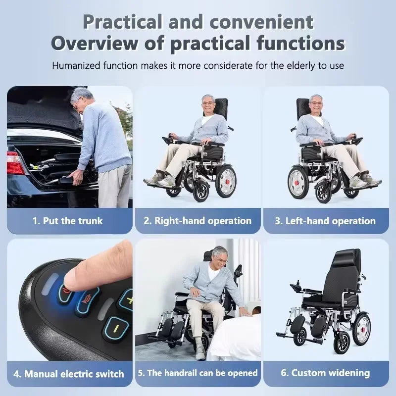 Electric wheelchair intelligent fully automatic folding four-wheel mobility scooter for the elderly for disabled people