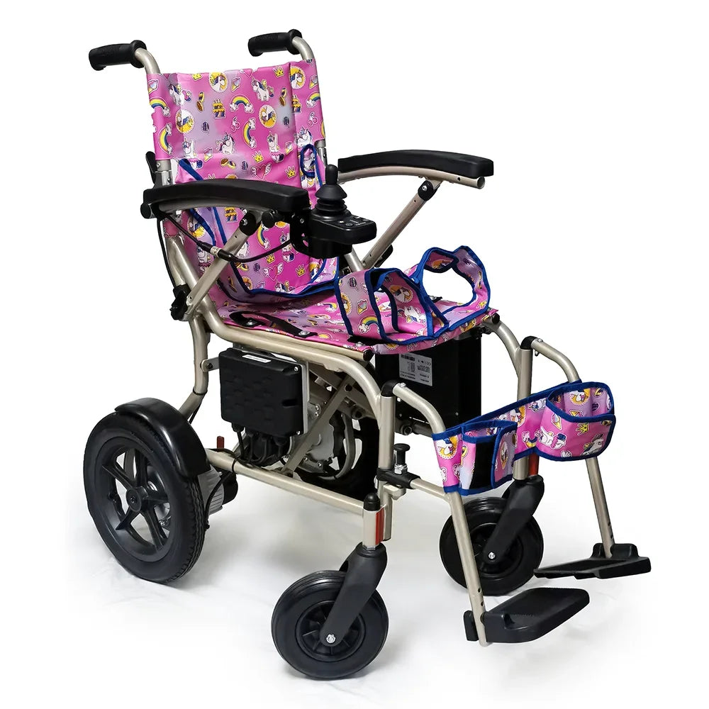 # Ultra Light Aluminum Alloy Folding Real Anti-tip Pediatric Power Electric Wheelchair For Special Needs Children Kids#