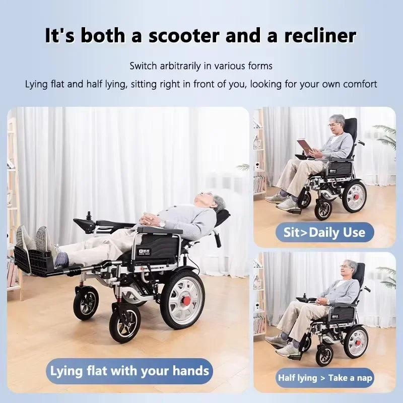 Electric wheelchair intelligent fully automatic folding four-wheel mobility scooter for the elderly for disabled people